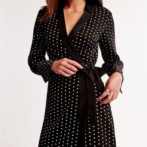 Abercrombie & Fitch Black and White Polka Dot Mini Dress